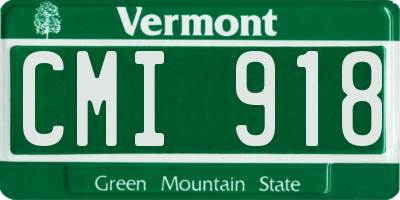 VT license plate CMI918