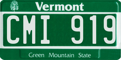 VT license plate CMI919