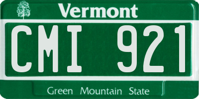 VT license plate CMI921
