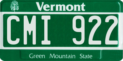 VT license plate CMI922