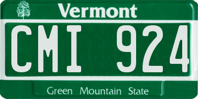 VT license plate CMI924