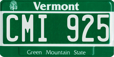 VT license plate CMI925
