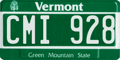 VT license plate CMI928