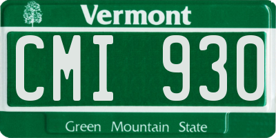 VT license plate CMI930