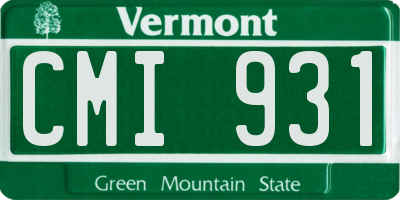 VT license plate CMI931