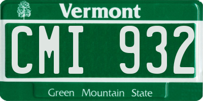 VT license plate CMI932
