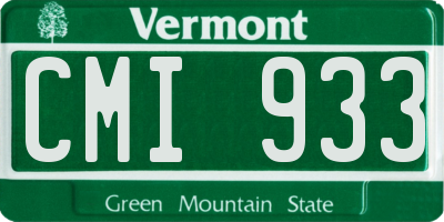 VT license plate CMI933