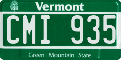 VT license plate CMI935