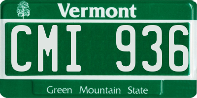 VT license plate CMI936