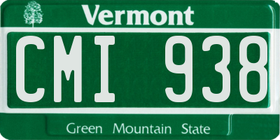 VT license plate CMI938