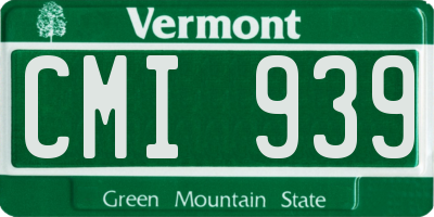 VT license plate CMI939