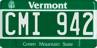 VT license plate CMI942