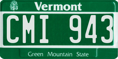 VT license plate CMI943