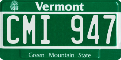VT license plate CMI947