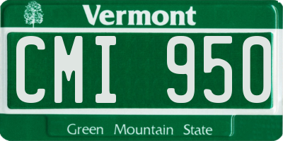VT license plate CMI950