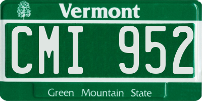 VT license plate CMI952