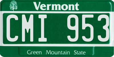VT license plate CMI953