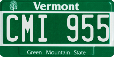 VT license plate CMI955