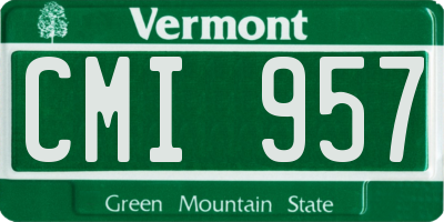 VT license plate CMI957