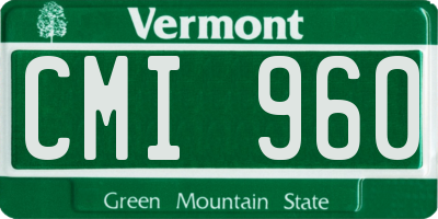 VT license plate CMI960