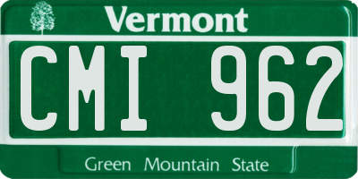 VT license plate CMI962