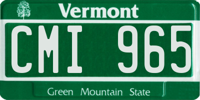 VT license plate CMI965
