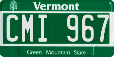 VT license plate CMI967