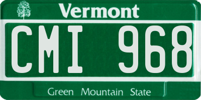 VT license plate CMI968