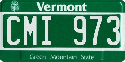 VT license plate CMI973
