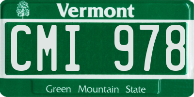 VT license plate CMI978