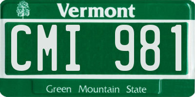 VT license plate CMI981