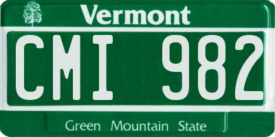 VT license plate CMI982