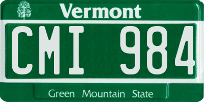VT license plate CMI984