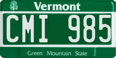 VT license plate CMI985