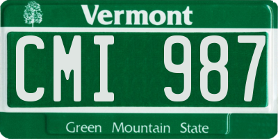 VT license plate CMI987
