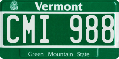 VT license plate CMI988