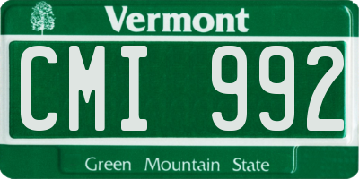 VT license plate CMI992