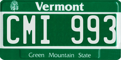 VT license plate CMI993