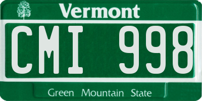 VT license plate CMI998