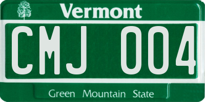 VT license plate CMJ004