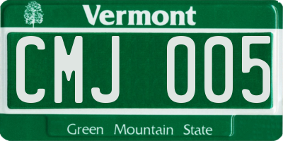 VT license plate CMJ005