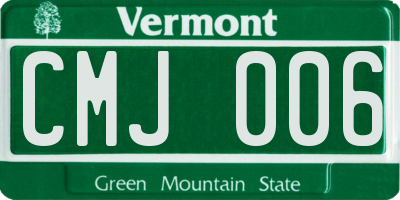 VT license plate CMJ006