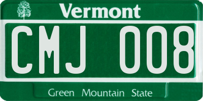 VT license plate CMJ008