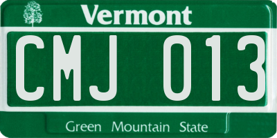 VT license plate CMJ013