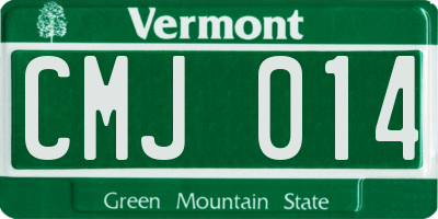 VT license plate CMJ014