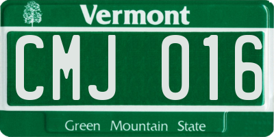 VT license plate CMJ016