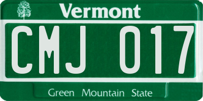 VT license plate CMJ017