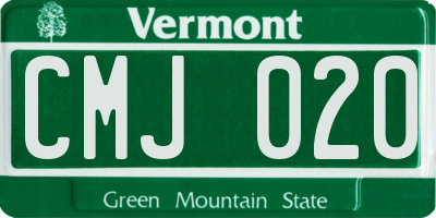 VT license plate CMJ020