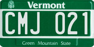 VT license plate CMJ021
