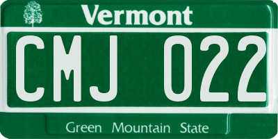 VT license plate CMJ022